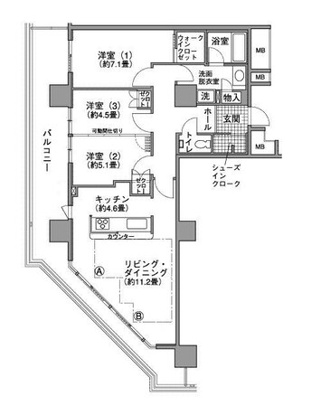 豊洲駅 徒歩1分 24階の物件間取画像